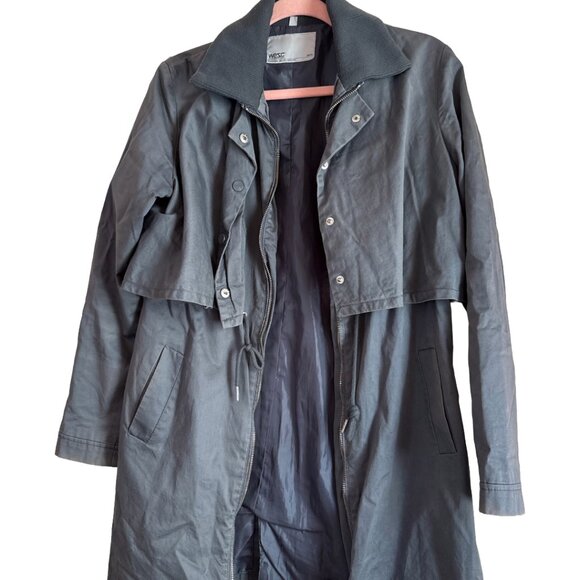 WESC Women’s Greta Parka Jacket Small Lightweight Long Coat Utility Style - Picture 2 of 4